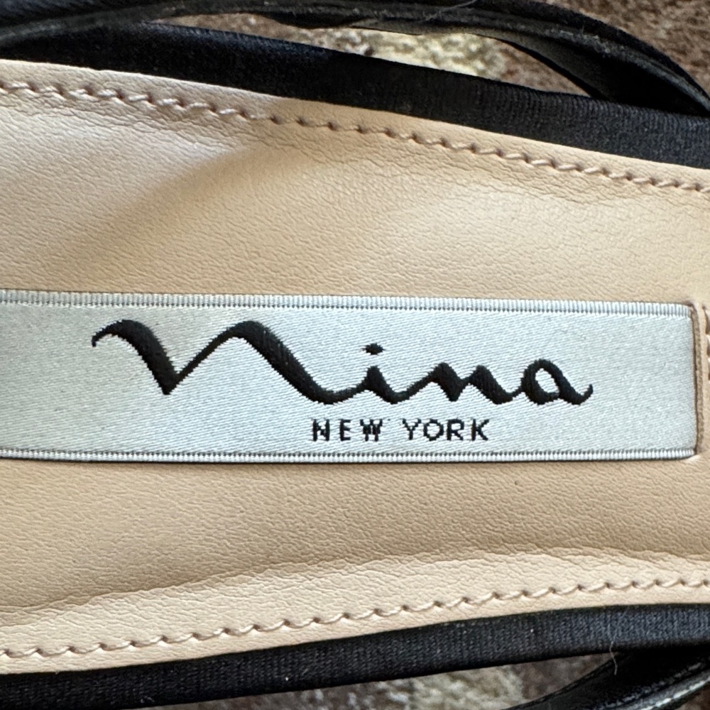 Nina size 8 Teri Black Slingback Women's heels - Picture 2 of 6